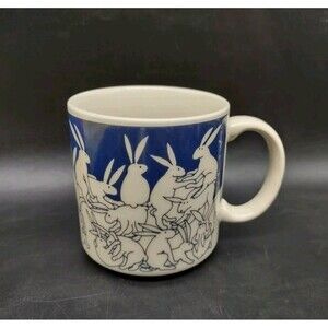 TAYLOR & NG Vintage Coffee Mug- Naughty Bunny Rabbit Orgy